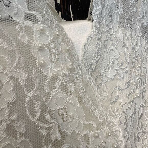 Vintage Bettie Page silky Lace wedding Bridal Rehearsal occasion dress. Size S. - Picture 6 of 13